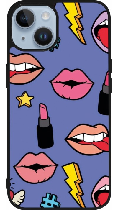 iPhone 15 Case Hülle - Silikon schwarz Lips and lipgloss