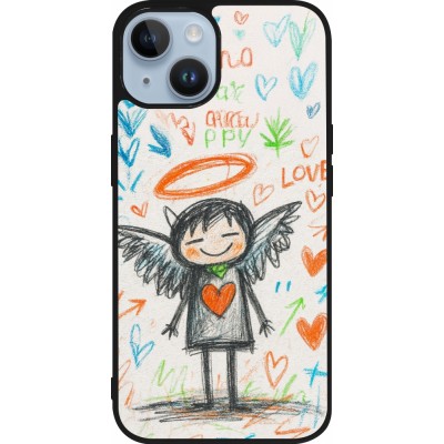iPhone 15 Case Hülle - Silikon schwarz Little Angel Sketch Love