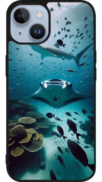 iPhone 15 Case Hülle - Silikon schwarz Manta Lagune Reinigung