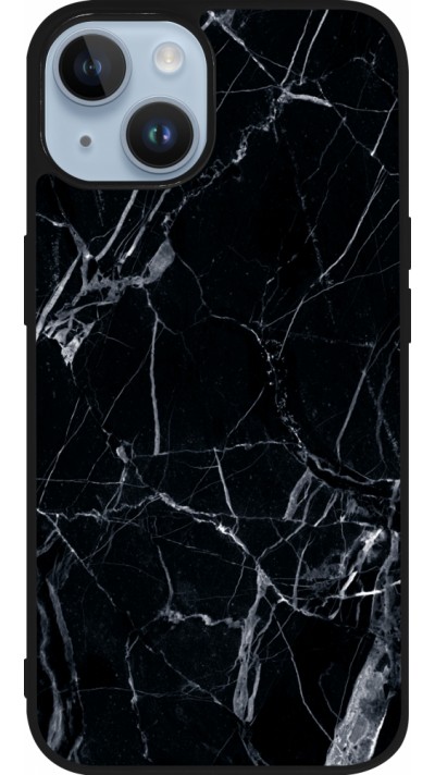 iPhone 15 Case Hülle - Silikon schwarz Marble Black 01