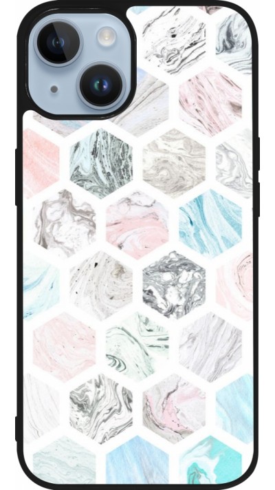 iPhone 15 Case Hülle - Silikon schwarz Marble Everything