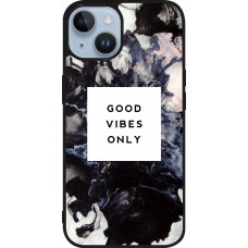iPhone 15 Case Hülle - Silikon schwarz Marble Good Vibes Only