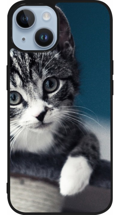 iPhone 15 Case Hülle - Silikon schwarz Meow 23
