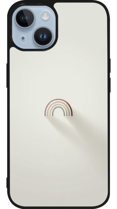 iPhone 15 Case Hülle - Silikon schwarz Mini Regenbogen Minimal