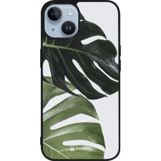 iPhone 15 Case Hülle - Silikon schwarz Monstera Plant