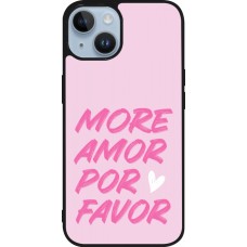 Coque iPhone 15 - Silicone rigide noir More amor porfavor