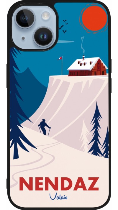 iPhone 15 Case Hülle - Silikon schwarz Nendaz Cabane Ski