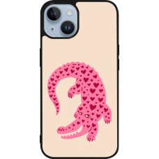iPhone 15 Case Hülle - Silikon schwarz Pink crocodile 2026