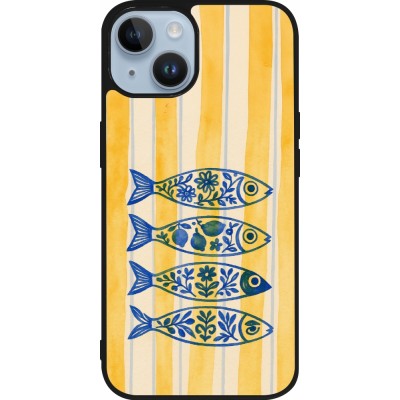 Coque iPhone 15 - Silicone rigide noir Portuguese fish 2026