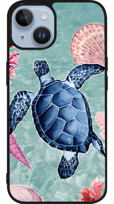 iPhone 15 Case Hülle - Silikon schwarz Preppy Turtle