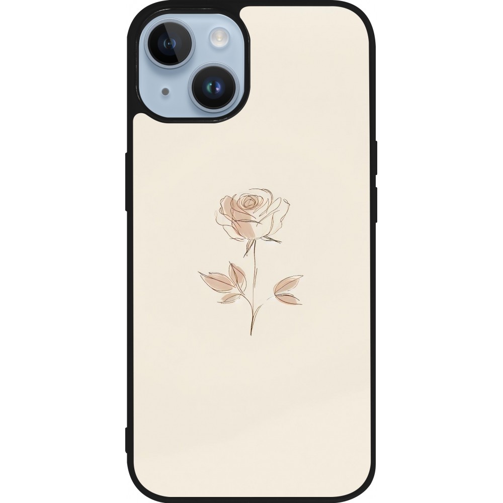 iPhone 15 Case Hülle - Silikon schwarz Rosa Sand Minimalistisch