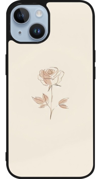iPhone 15 Case Hülle - Silikon schwarz Rosa Sand Minimalistisch
