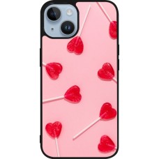 Coque iPhone 15 - Silicone rigide noir Saint Valentines Day 26 Lollipop