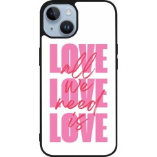 Coque iPhone 15 - Silicone rigide noir Saint Valentines Day 26 Love all we need is