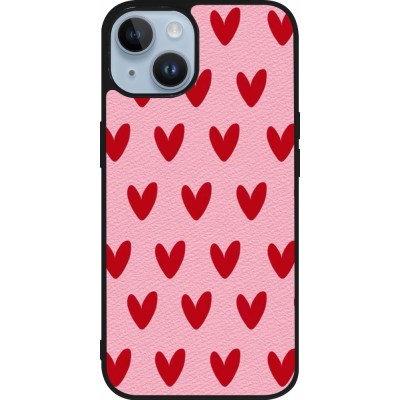 Coque iPhone 15 - Silicone rigide noir Saint Valentines Day 26 Pattern heart
