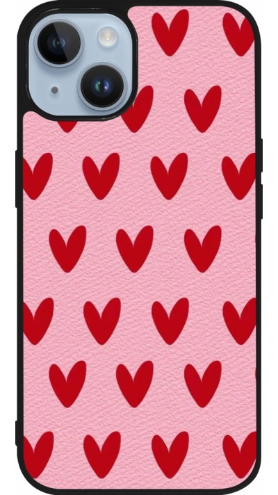 iPhone 15 Case Hülle - Silikon schwarz Saint Valentines Day 26 Pattern heart