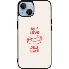 Coque iPhone 15 - Silicone rigide noir Saint Valentines Day 26 Self love self care