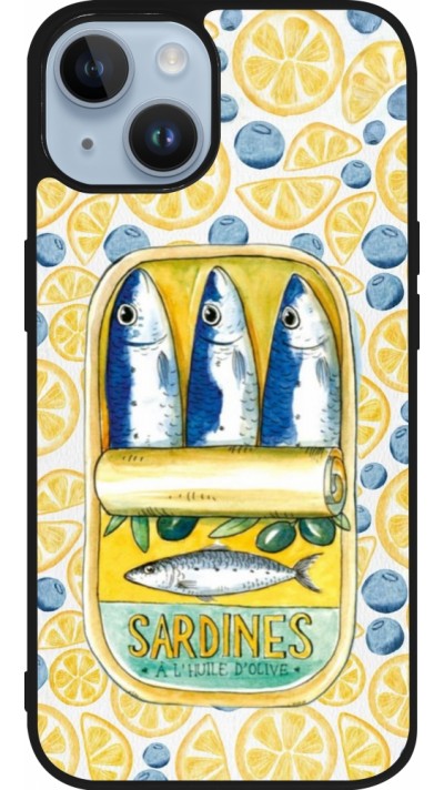 iPhone 15 Case Hülle - Silikon schwarz Sardines in oil 2026