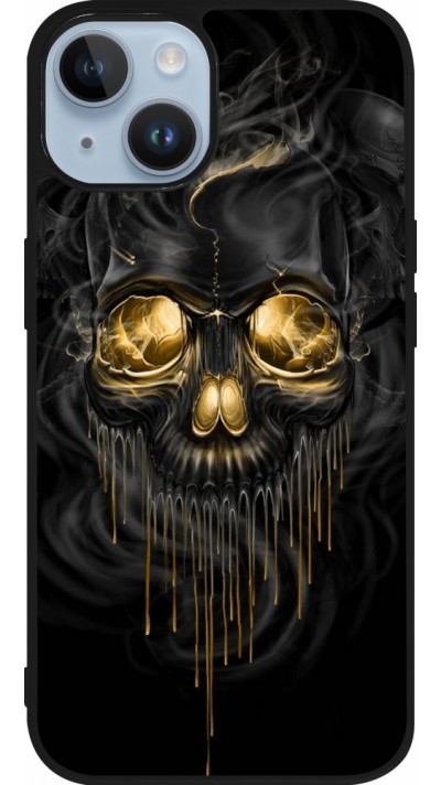 iPhone 15 Case Hülle - Silikon schwarz Skull 02