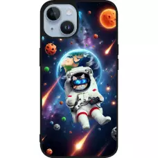 Coque iPhone 15 - Silicone rigide noir VR SpaceCat Odyssey