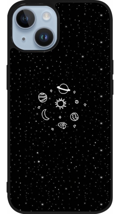Coque iPhone 15 - Silicone rigide noir Space Doodle