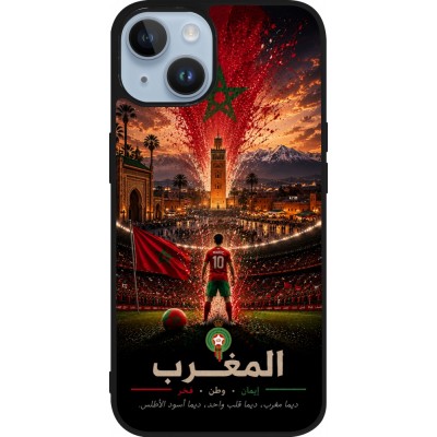 iPhone 15 Case Hülle - Silikon schwarz Fussball Marokko splash 2026