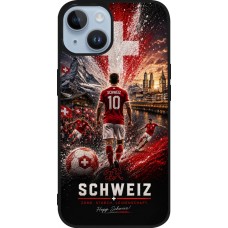 iPhone 15 Case Hülle - Silikon schwarz Fussball Schweiz splash 2026