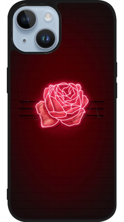 Coque iPhone 15 - Silicone rigide noir Spring 23 neon rose