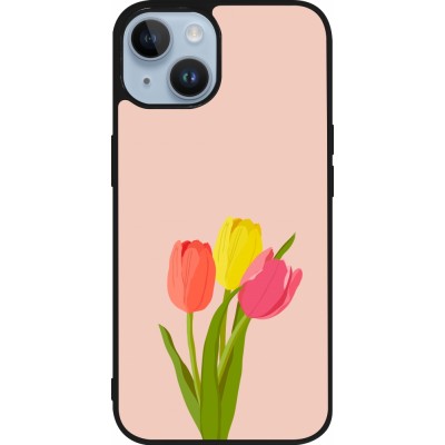 iPhone 15 Case Hülle - Silikon schwarz Spring 23 tulip trio