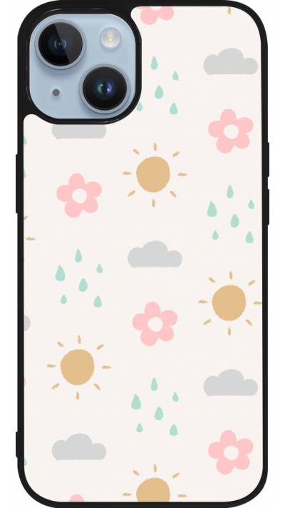 Coque iPhone 15 - Silicone rigide noir Spring 23 weather