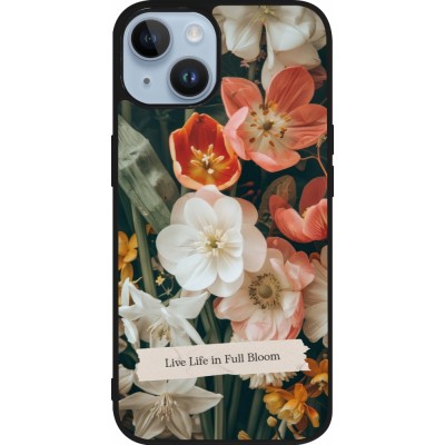 Coque iPhone 15 - Silicone rigide noir Full Bloom 2026