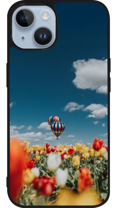 Coque iPhone 15 - Silicone rigide noir Hot air balloon 2026