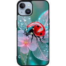 Coque iPhone 15 - Silicone rigide noir Ladybird in bloom 2026
