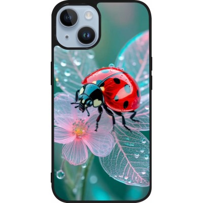 Coque iPhone 15 - Silicone rigide noir Ladybird in bloom 2026