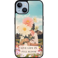 Coque iPhone 15 - Silicone rigide noir Live life in full moon 2026