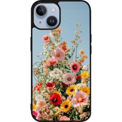 Coque iPhone 15 - Silicone rigide noir Spring flowers Spring 2026