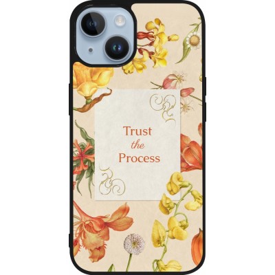 Coque iPhone 15 - Silicone rigide noir Trust the process Spring 2026