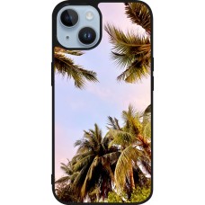 iPhone 15 Case Hülle - Silikon schwarz Summer 2023 palm tree vibe