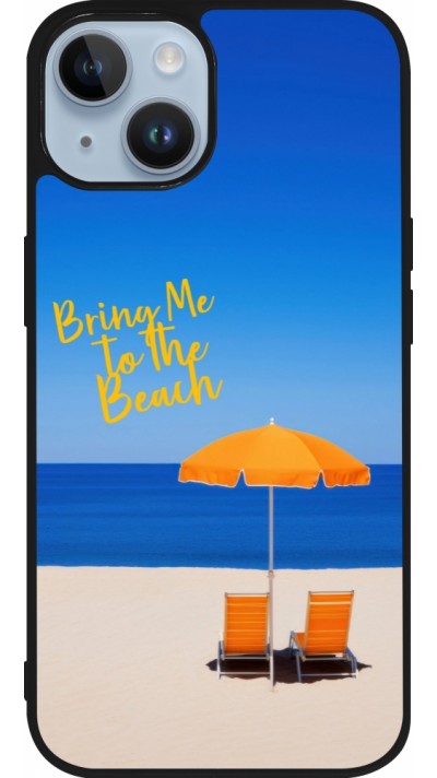 Coque iPhone 15 - Silicone rigide noir Summer 2025 Bring me to the beach