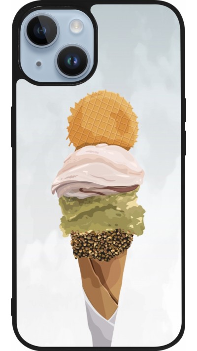 Coque iPhone 15 - Silicone rigide noir Summer 2025 Cornet