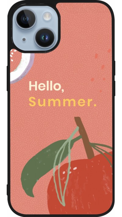 Coque iPhone 15 - Silicone rigide noir Summer 2025 Hello summer