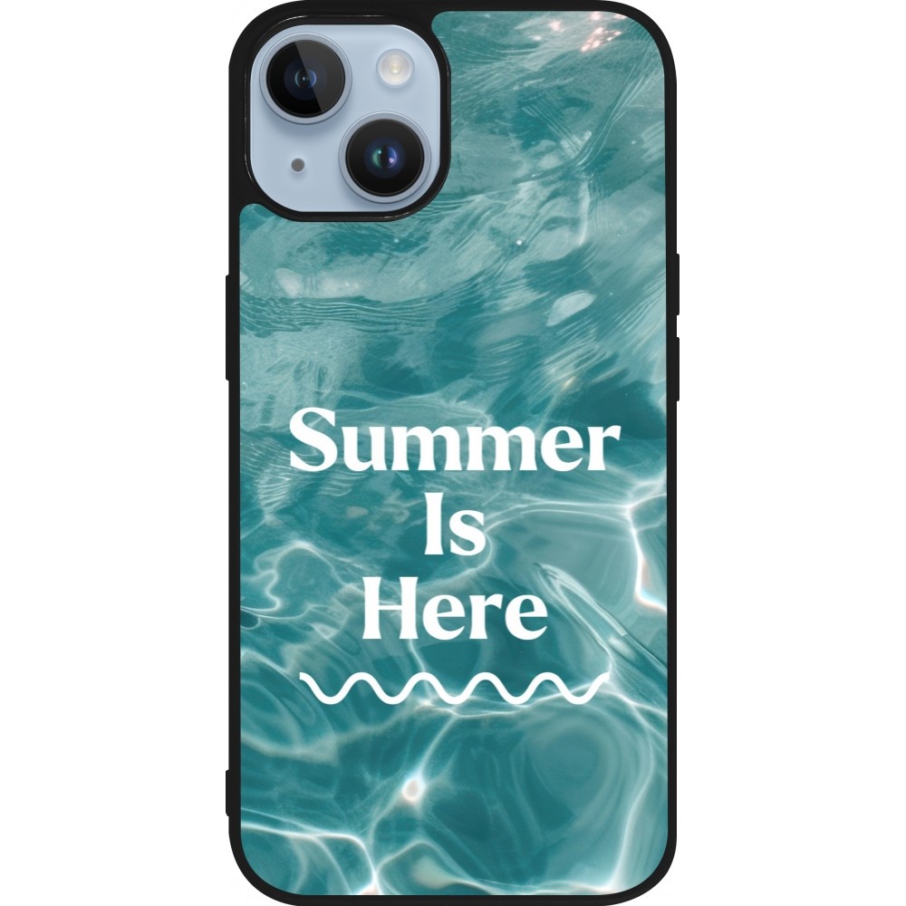 Coque iPhone 15 - Silicone rigide noir Summer 2025 Summer is here