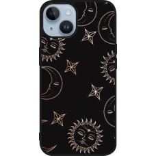 Coque iPhone 15 - Silicone rigide noir Suns and Moons