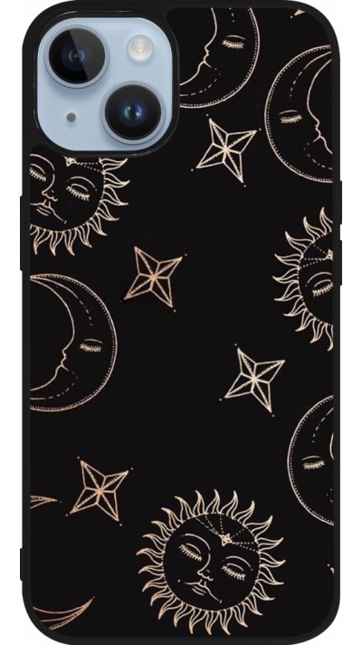 Coque iPhone 15 - Silicone rigide noir Suns and Moons