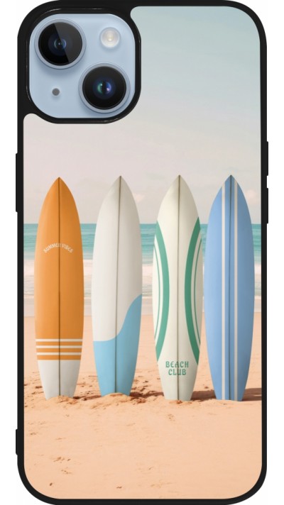 iPhone 15 Case Hülle - Silikon schwarz Summer surfboard 2025