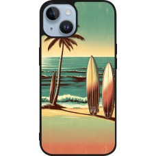 iPhone 15 Case Hülle - Silikon schwarz Surf Paradise