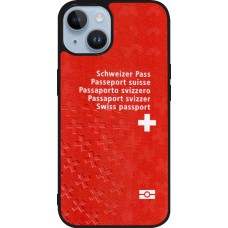 iPhone 15 Case Hülle - Silikon schwarz Swiss Passport