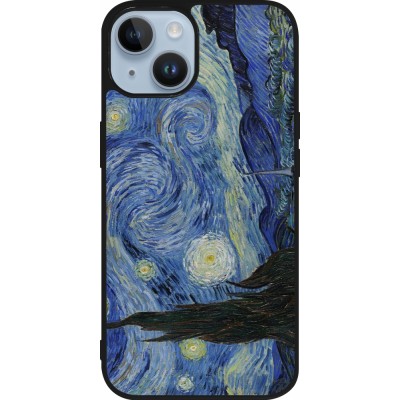 iPhone 15 Case Hülle - Silikon schwarz Kunstbild - Sternennacht - Van Gogh