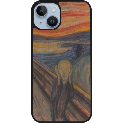 iPhone 15 Case Hülle - Silikon schwarz Kunstbild - Der Schrei - Edvard Munch