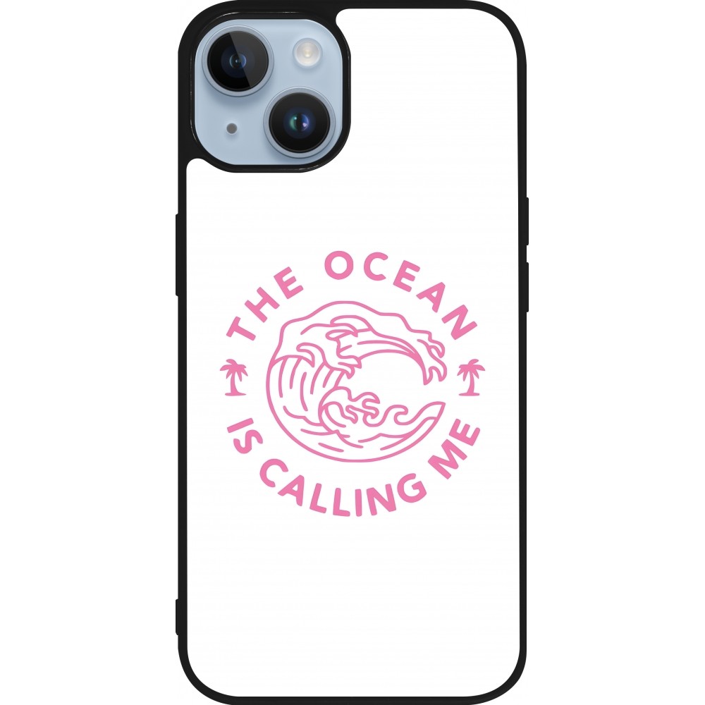 iPhone 15 Case Hülle - Silikon schwarz The Ocean is calling me